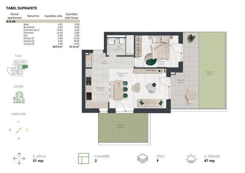 Apartament 2 camere, cu gradina, bloc nZEB - Comision 0% - 15