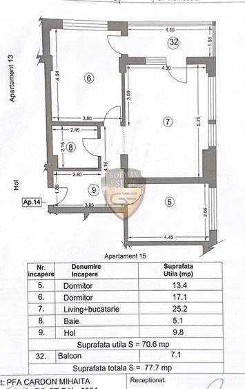 3 camere Mamaia Nord 78mp, et 2/5 lift parcare, mobilat modern, gaze, A/C balcon - 10