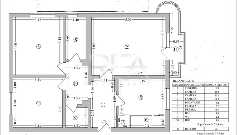 3 Camere- Decomandat-77,5MP- Calea 13 Septembrie/Prosper Mall - 17