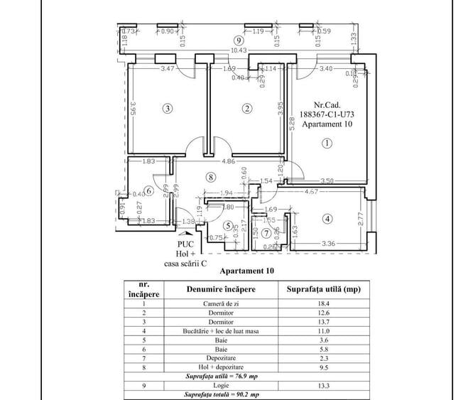 3 camere, Intabulat, Terasa, Parcare, Încălzire pardoseală - 8