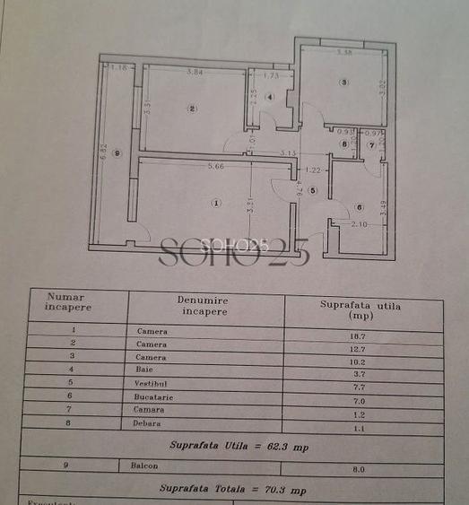 Apartament 3 camere decomandat | 70 mp | Șos. Nicolae Titulescu - 1
