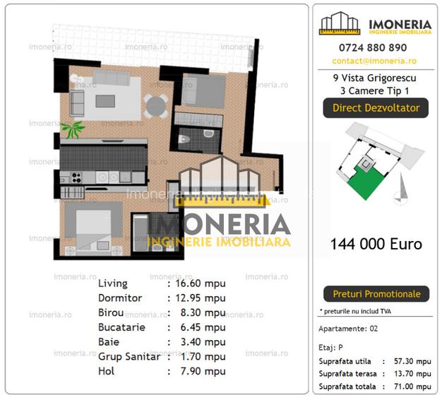  Bloc nou – Metrou 5 min, Parc IOR 10 min –Comision 0% - 9 Vista Grigorescu - 2