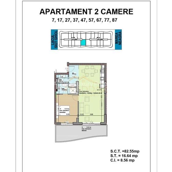 Apartament de vanzare 2 camere + 2 bai I Mamaia Nord I Malul Marii Negre