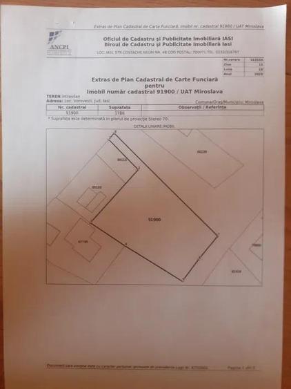 Ocazie! Vorovesti TEREN 1787mp intravilan toate utilitatile cu deschidere doua s