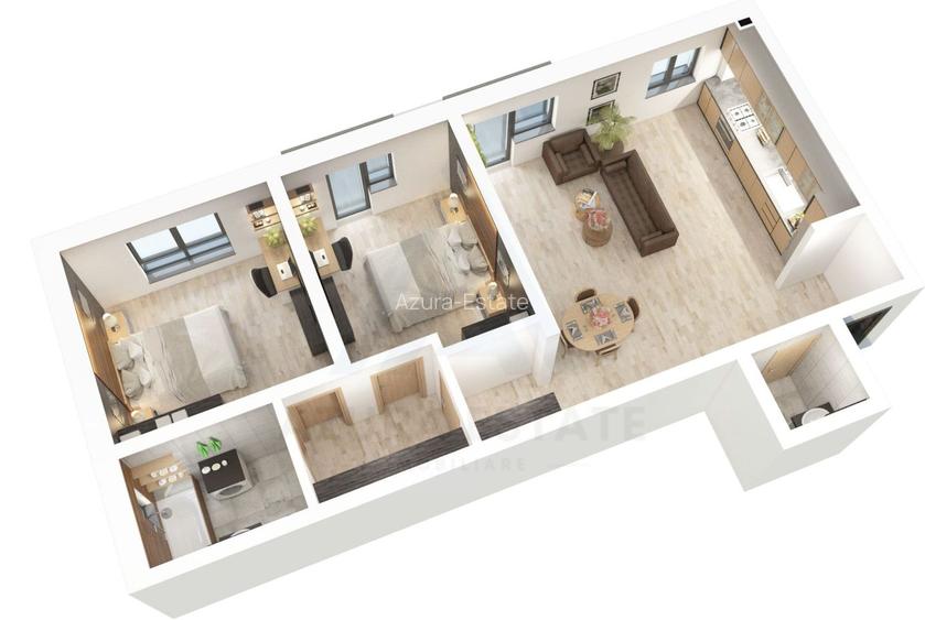 Apartament 73.5 mp utili 3 camere 2 bai si parcare in zona Dna Stanca - 12