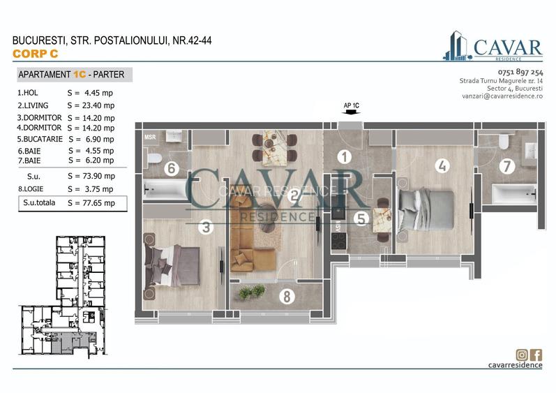 Faza Finala Apartament 3 Camere 2 Bai - 8