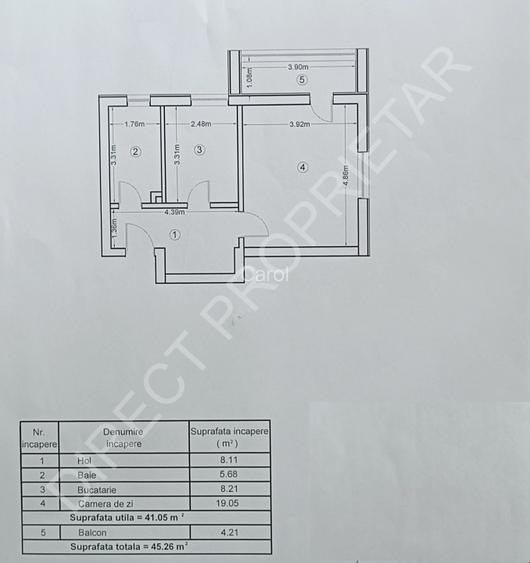 Garsoniera 45 mp | An 2019 | Et 3/6 | Parcare | Decomandata | Acvilei 42 - 7