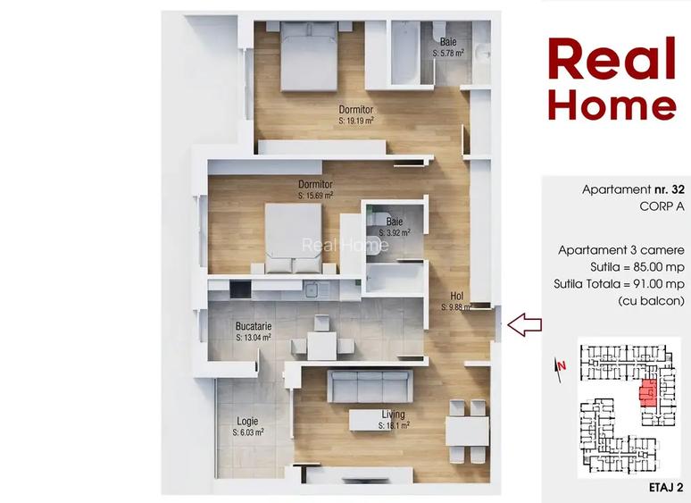 3 camere | 85mp |  15 min metrou | 1 Decembrie 1918 | premium - 3