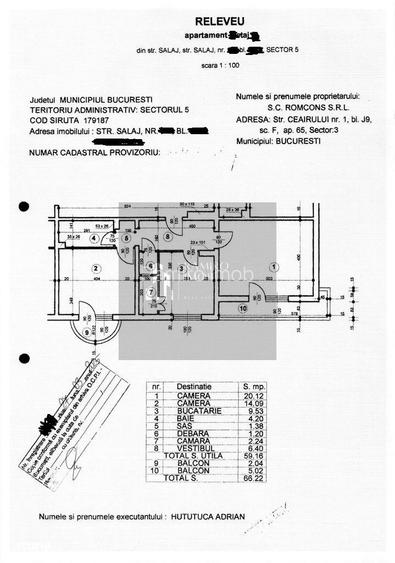 Apartament  2  camere SEBASTIAN/SALAJ, 66MP, DE RENOVAT - 2