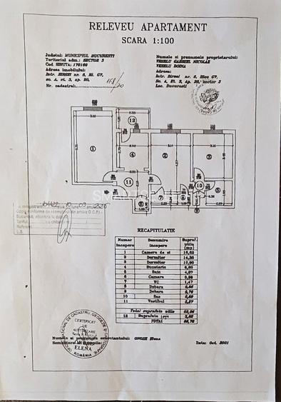 3 Camere | Metrou Costin Georgian - Basarabia | Etaj 3 | Comision 0% - 1