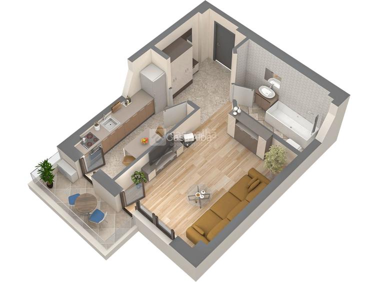 Apartament 1 camera, bloc nou, Podu Ros, intabulat! - 4