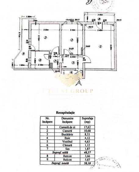 Apartament 2 camere, etaj 3/10, centrala proprie, 2 balcoane, bloc 1986 - 12