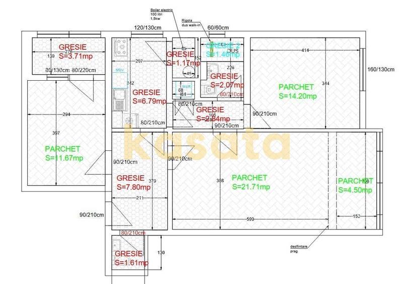 Inchiriez 3 camere spațioase, renovat, 2 băi – Aviator Popișteanu - 8