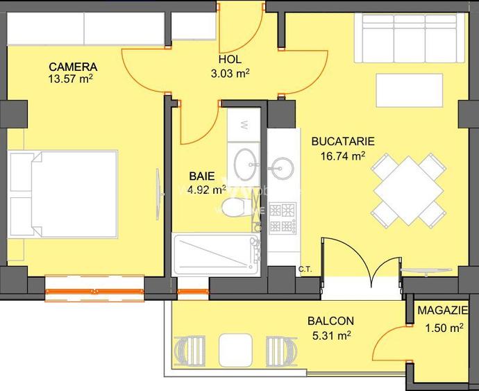 Apartament cu 2 camere si avans doar 5% - zona Doamna Stanca - Sibiu - 1