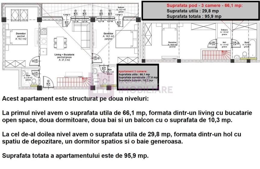 Apartament 4 camere de vanzare | 3 bai | amenajat complet | zona Mandra | lift - 14