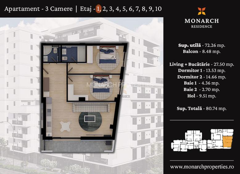 MONARCH RESIDENCE - Apartament cu vedere spre Catedrala! - 1