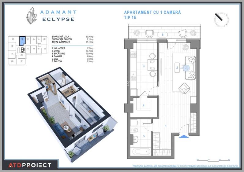 ADAMANT ECLYPSE, 1 camera decomandat, TIP 1E, 61.1mp - 2