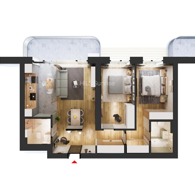 Apartament cu 3 camere | Tip 3A | HILS Sunrise | Pre-certificare GREEN Homes - 4