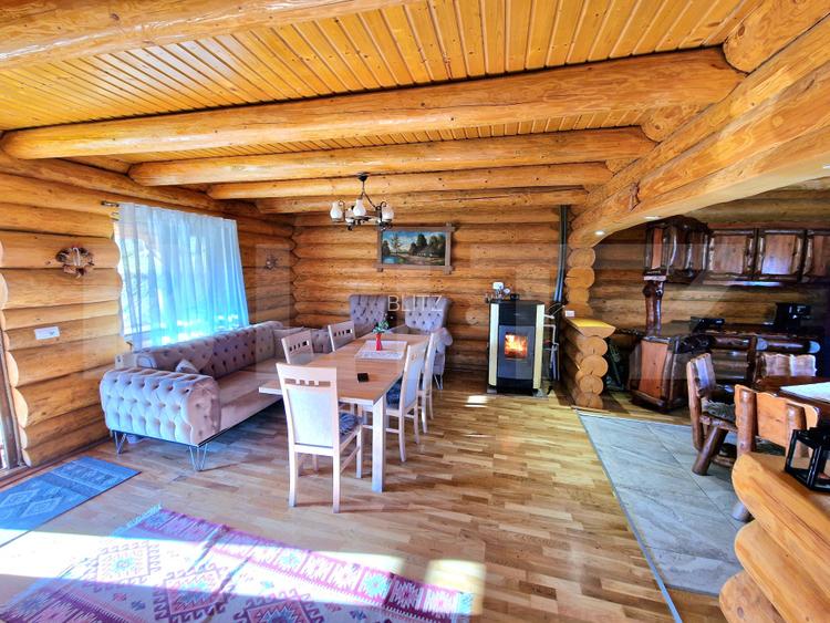  Cabana din lemn rotund, 140 mp utili, 1000mp teren – zona turistica Marisel - 2