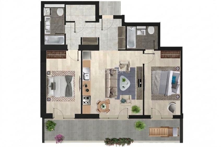APARTAMENT 3 CAMERE IN COMPLEX CU PREMIU DE ARHITECTURA, PARC PRIVAT, LAC - 2