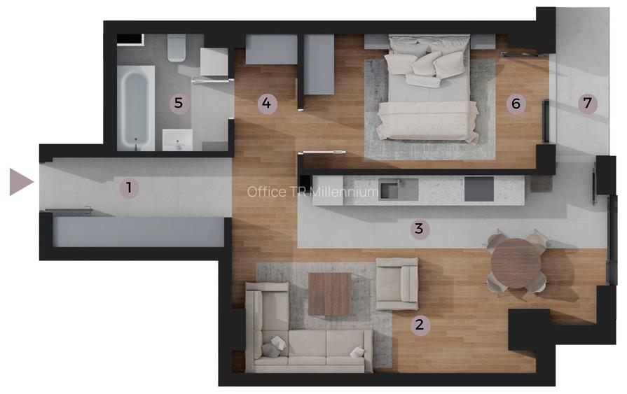 Apartament 2 Camere TIP A04, suprafață 57,19 m2, Zona Tatarasi-Venetia - 2