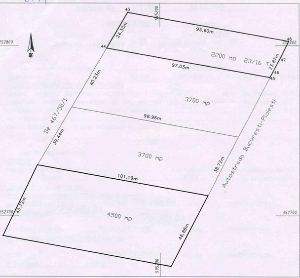 Teren intravilan 6700 mp (2200 mp si 4500 mp) cu deschidere la autostrada A3! - 6