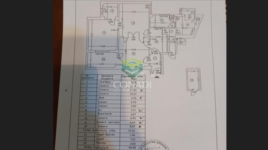 Bloc consolidat 3 camere 90mp Magheru - 25