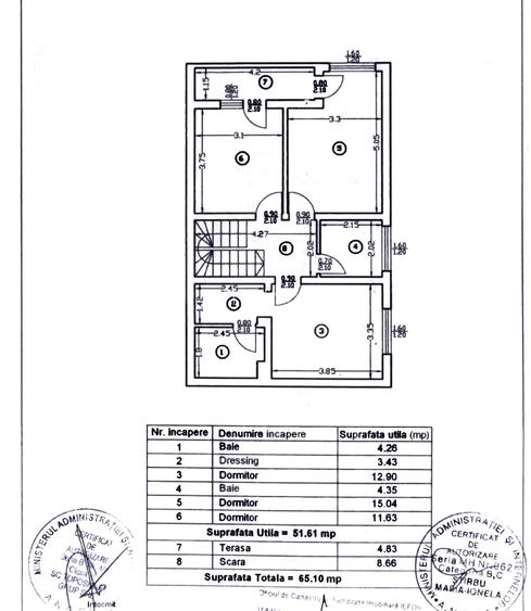 Vanzare casa 4 camere tip duplex Otopeni - Odaile, P+1+Pod, curte proprie ! - 55