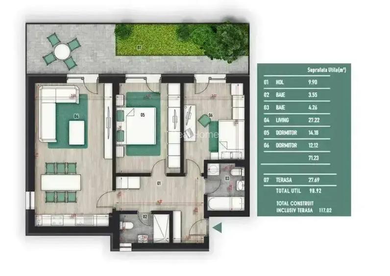 3 camere | 9 min metrou | gradina | mutare rapida - 3