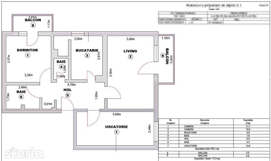 APARTAMENT 3 CAMERE DECOMANDAT | 73 MP | TURNISOR - 16