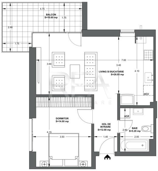 2 camere 60 mp Ultracentral bloc boutique - 7