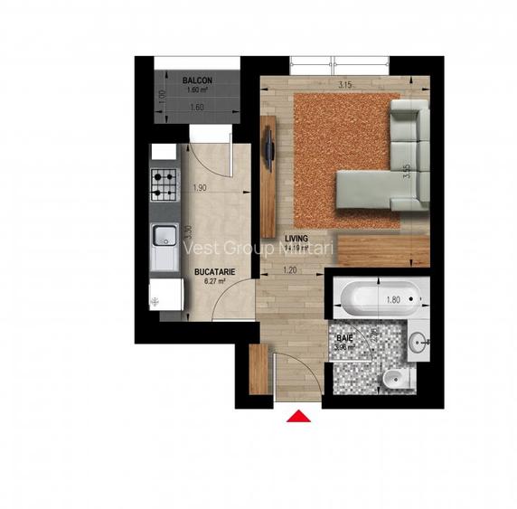 Apartamente 2 camere Weiner 12 Residence Militari Direct Dezvoltator - 10