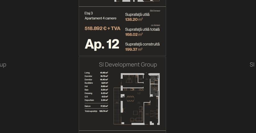 Apartament 4 camere in Imobil Premium  - Erou Iancu Nicolae | 166 mp cu terasa - 2