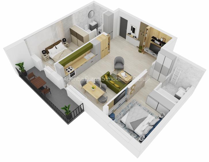 Apartament 3 camere 66,66 mp + balcon 9 mp Cartier Doamna Stanca - intabulat - 4