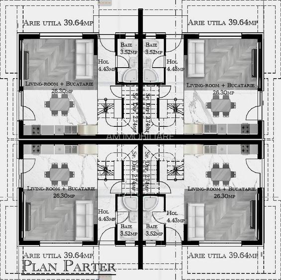CASE TIP DUPLEX, 6 CAMERE, TOATE UTILITATILE, CENTRALA, COMISION 0% - 1