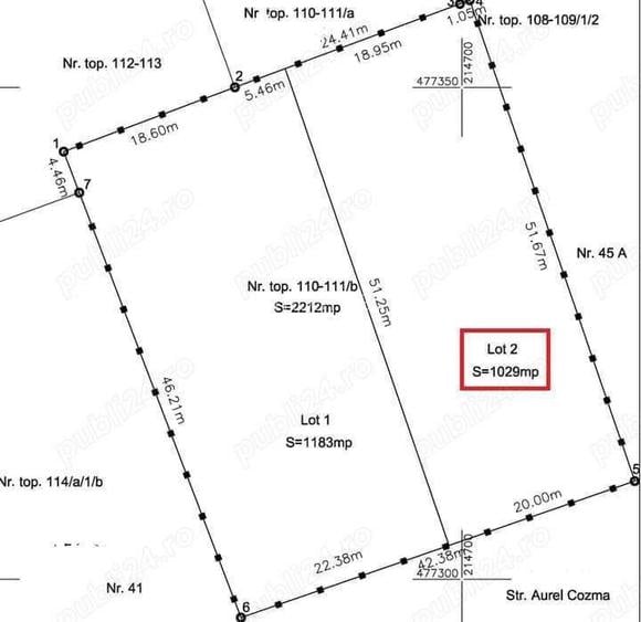 COMISION 0 | 2 Terenuri intravilane | 2.212 mp | FS 43 m | Mosnita Veche - 2