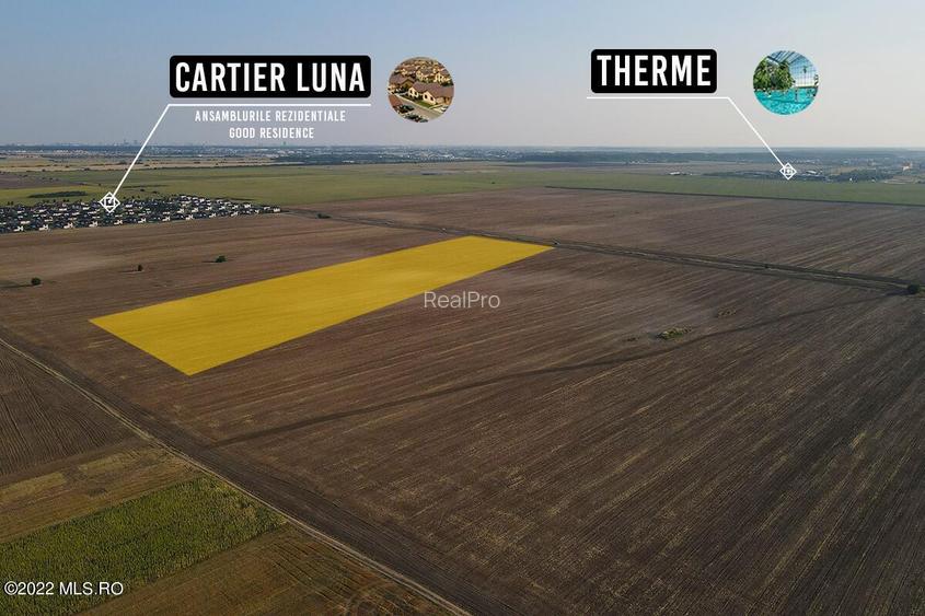 Balotesti - Cartier Luna, teren cu utilitati 27840 mp, deschidere 57 m - 9