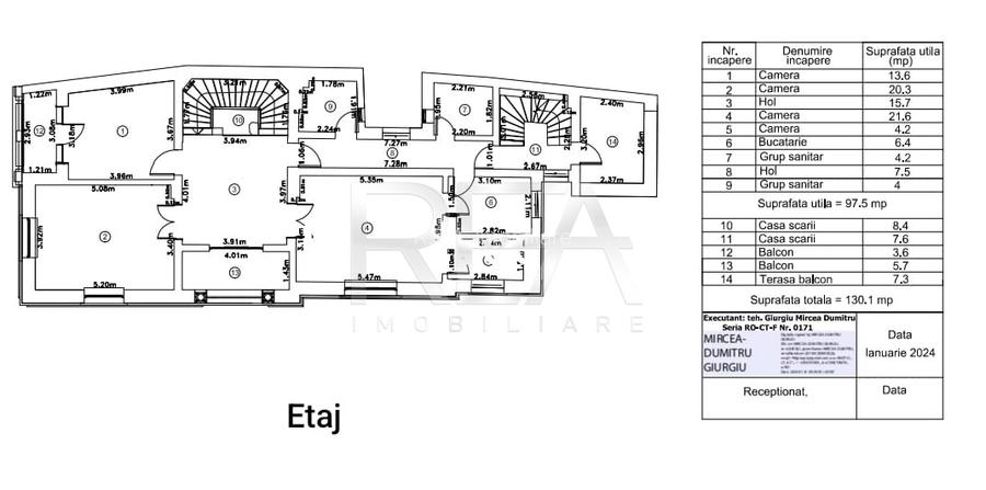 Casa de birouri de inchiriat 11 camere - 30