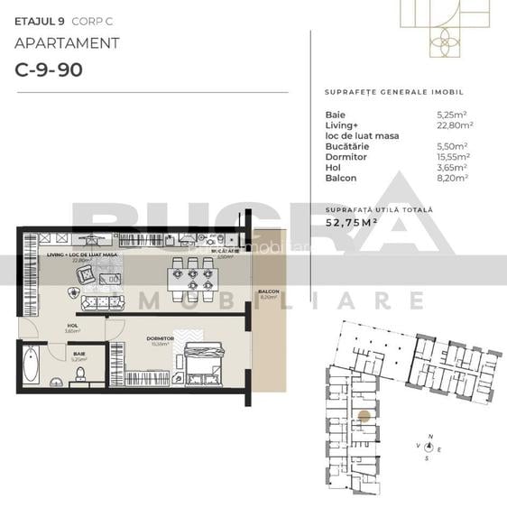 Apartament 2 camere, bloc nou, semifinisat, zona Kaufland - 2