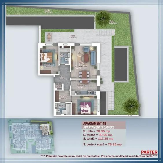 Apartament 3 Camere Decomandat Terasa Si Gradina Titan Theodor Pallady