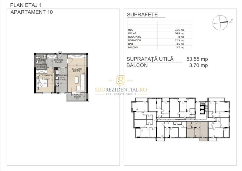 Apartament modern in bloc nou, 2 camere decomandate, zona Metalurgiei - 1