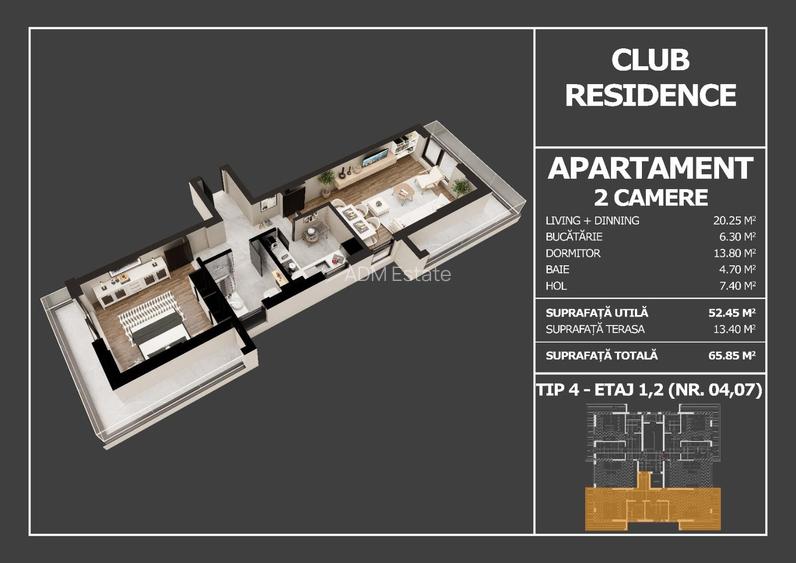 Apartamente 2 cam - Gradina - Terasa - Finisaje la alegere - Str. Postalionului - 6