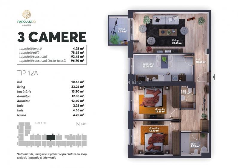 Parcului 20-Expozitiei*Mobilat si utilat modern* Vedere gradina - 1