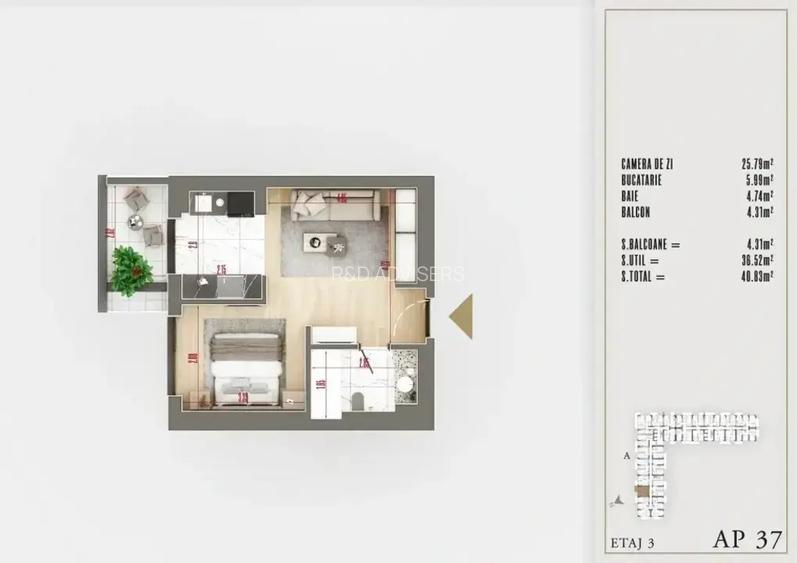 Garsoniera dubla, Finalizare 2025 | Parc Teilor - 1 decembrie - 4