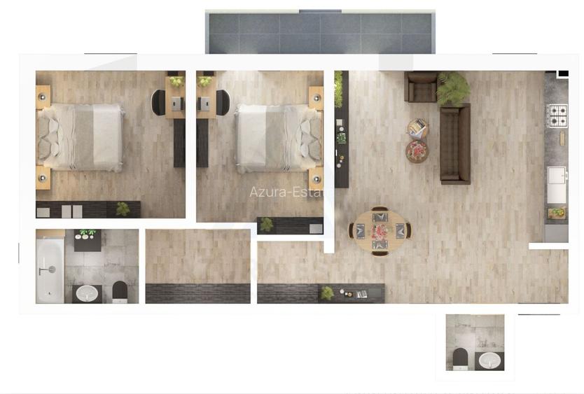 Apartament 73.5 mp utili 3 camere 2 bai si parcare in zona Dna Stanca - 11