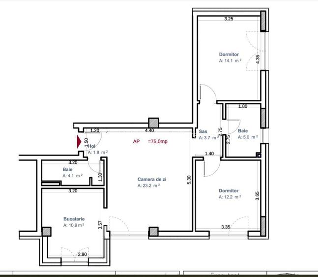 Apartament 3 camere 75 mp + gradina 90mp + parcare inclusa - Buna Ziua - 11