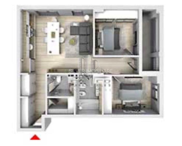 Apartament cu 3 camere/79 mp/parcare subterana/Zona Vivo. - 2