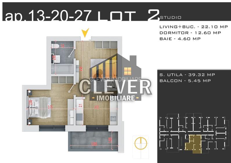 Studio, Încălzire în Pardoseală - Parcare GRATUITĂ - Pallady - 1