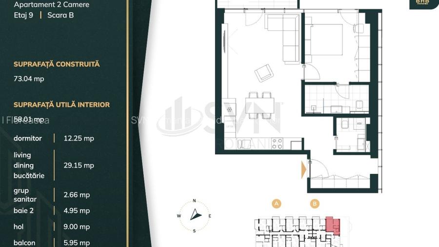 REA1024817 Apartament 2 Camere I vedere la lacul Tei - 10