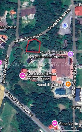 Teren intravilan în Poiana Brașov 1404 mp, str. Poiana Ruia - 2